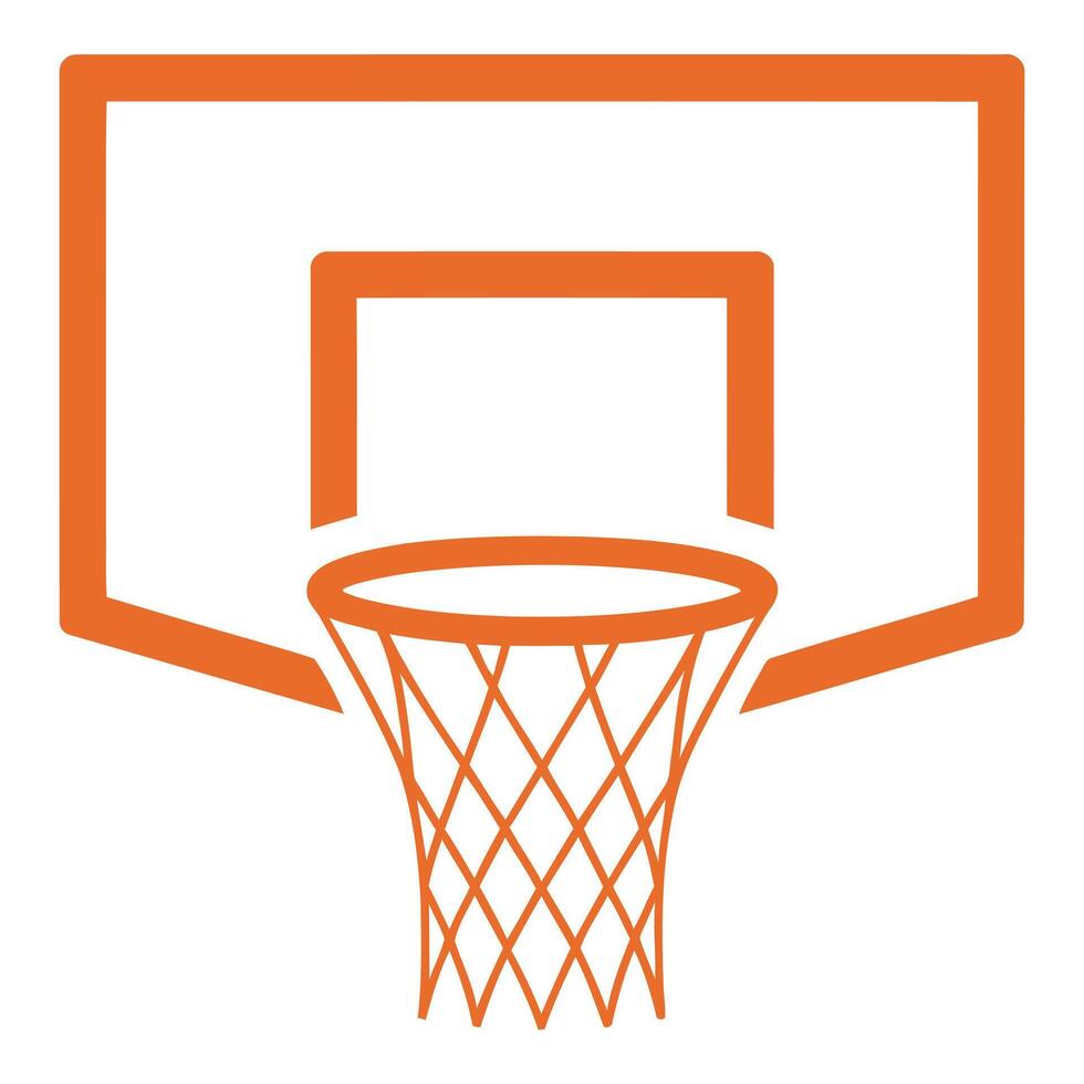 Simple Set Illustration of an Orange Basketball Hoop vector