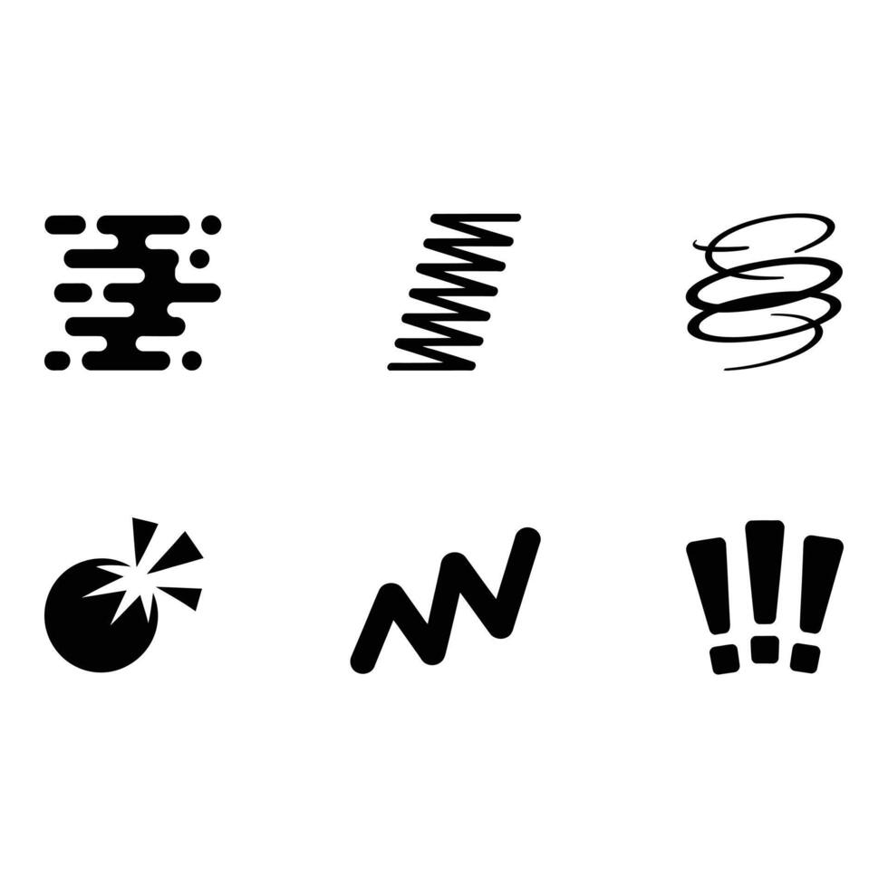 Set of Abstract Icons with Dynamic Shapes vector