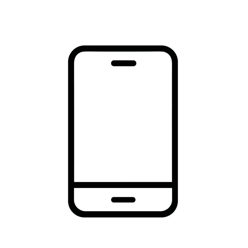 Simple Outline Smart Phone Device Communication Technology Application Icon vector