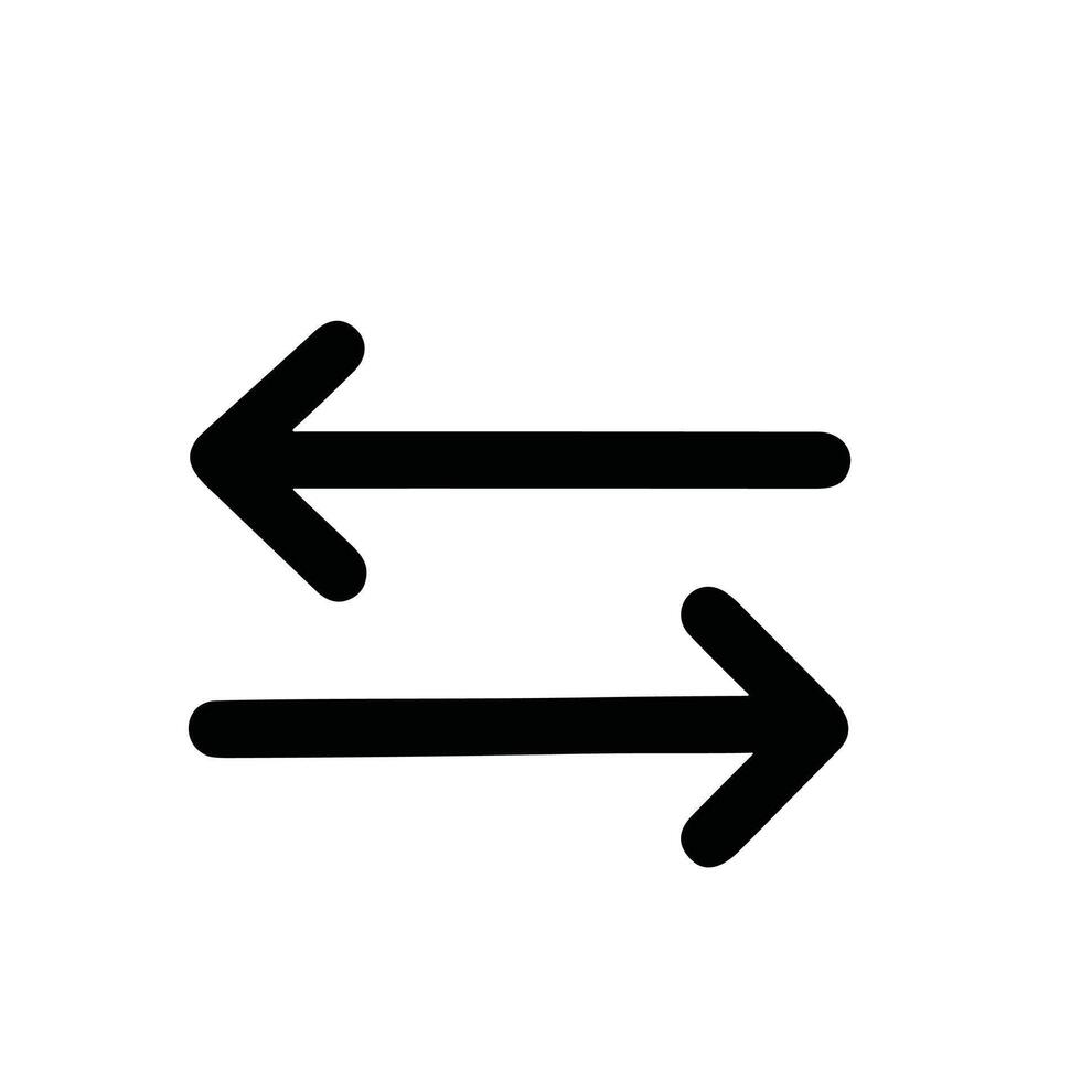 Simple Black Arrows Exchange Direction Pointing Left Right Icon Symbol vector