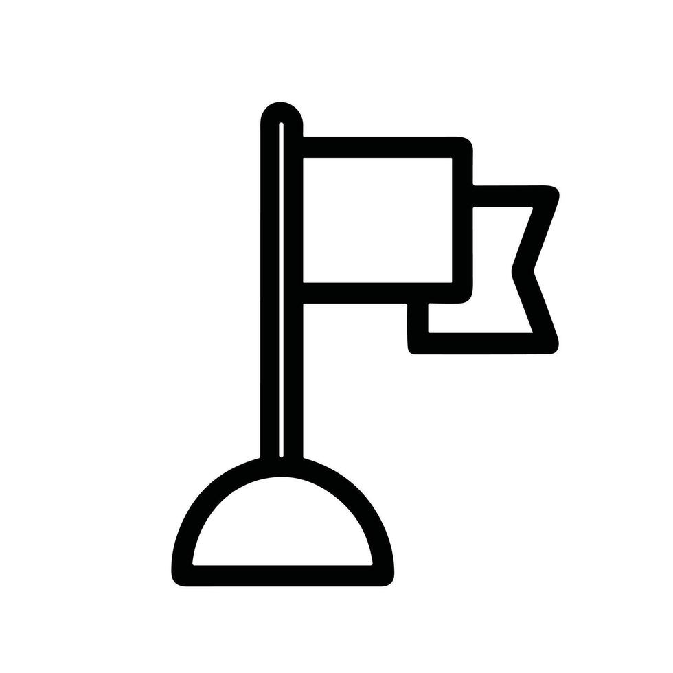 Minimalist Outline Double Banner Flag on Stand Symbol Design Element Icon vector