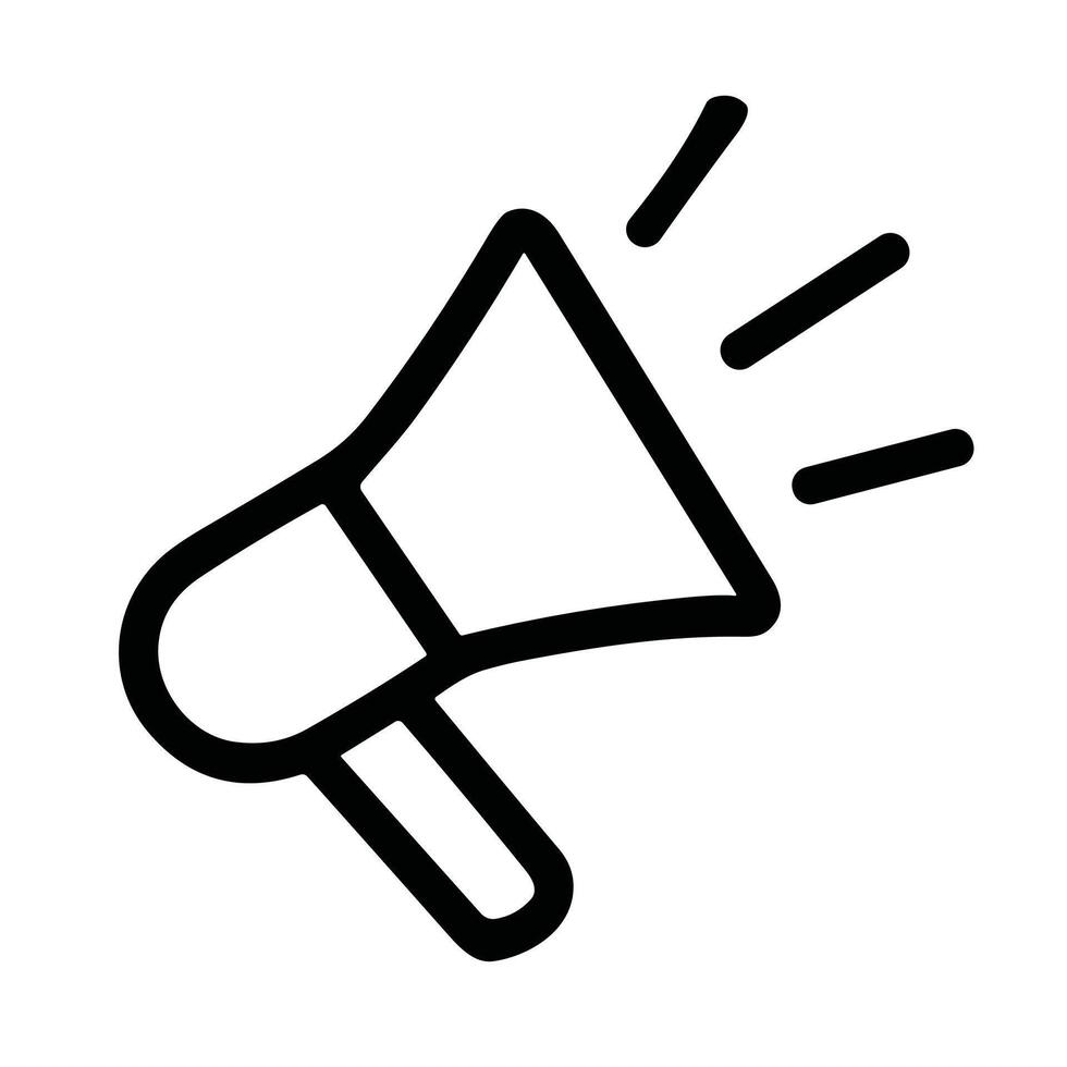 Simple Line Art Megaphone Announcement Icon Symbol Sign Graphic Element vector