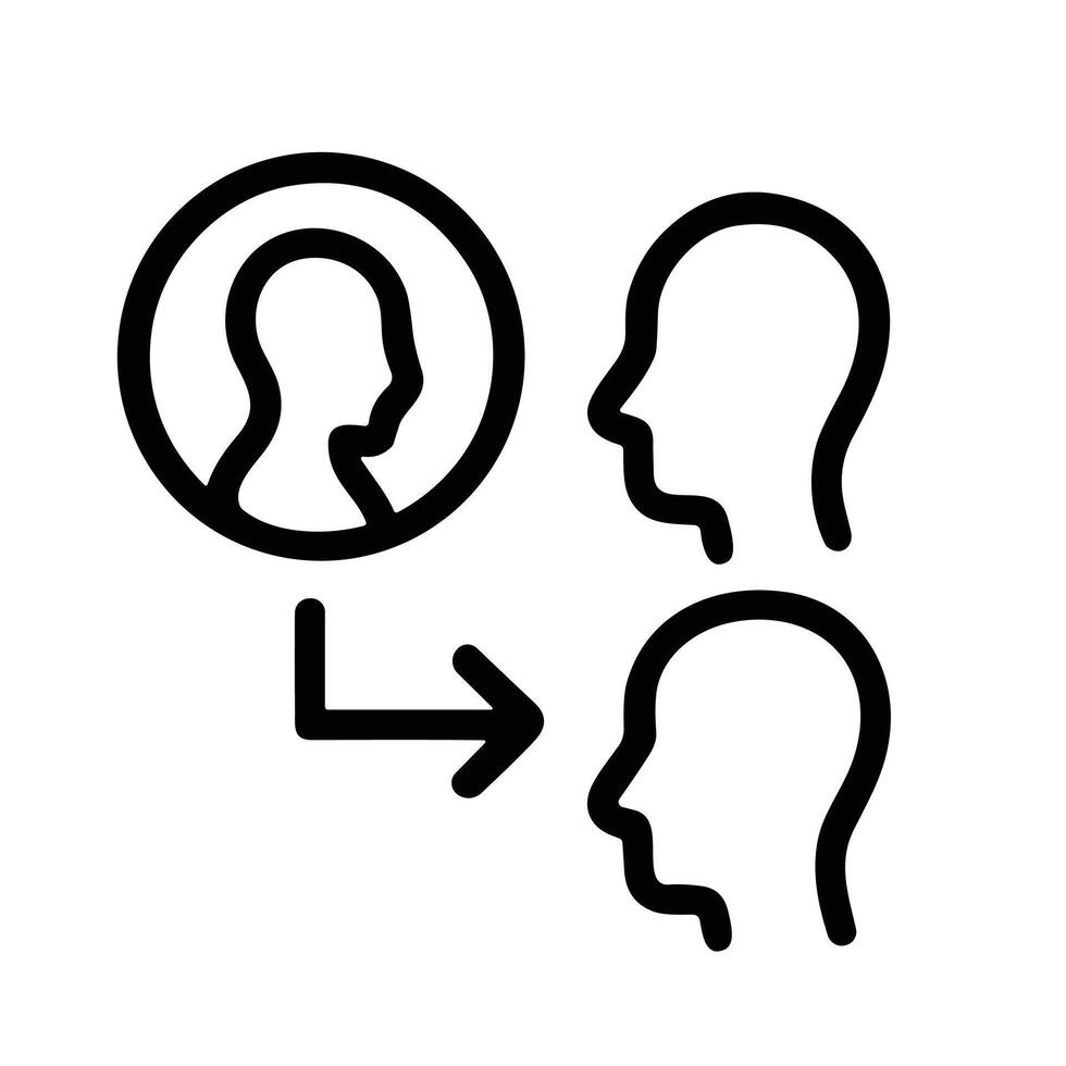 Outline Simple Profile Transformation Arrow Process Sign Shape Line Icon vector