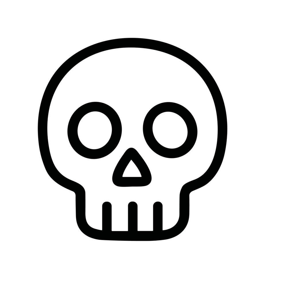 Minimalist Outline Skull Head Skeleton Death Symbol Danger Icon Design vector