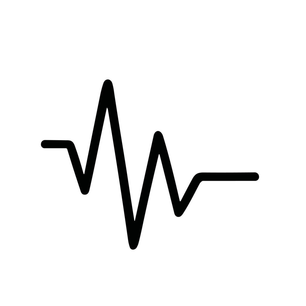 Simple Outline Pulse Waveform Medical Sign Graphic Icon Shape vector