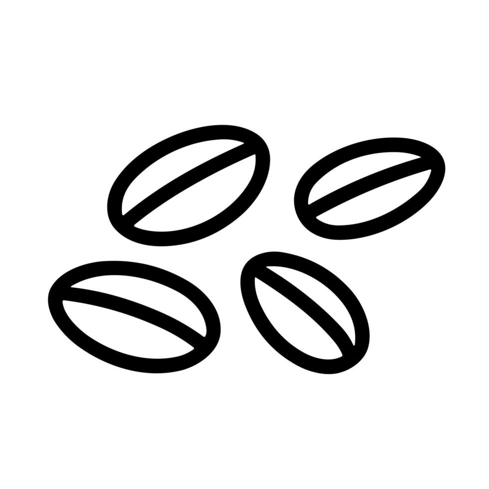 Minimalist Outline Coffee Bean Food Drink Simple Line Icon vector