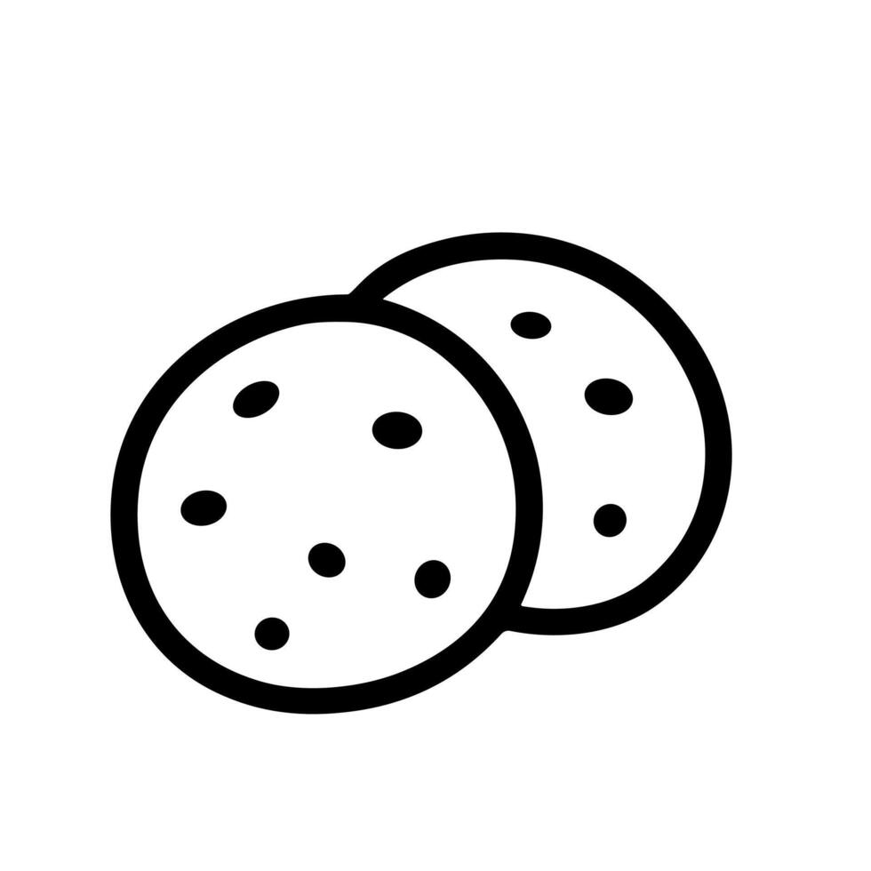 Simple Outline Delicious Cookie Treat Bakery Line Art Illustration vector