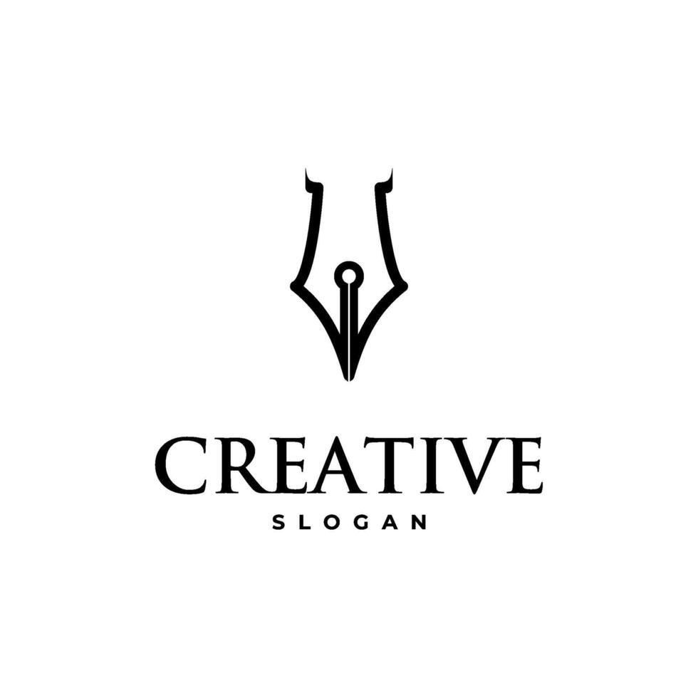 minimalist creative pen logo vector