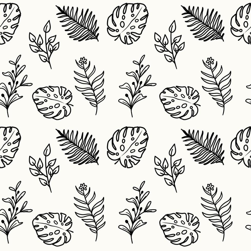 botanical leaf pattern seamless design vector