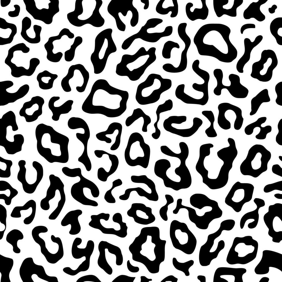 black and white leopard spot seamless pattern vector