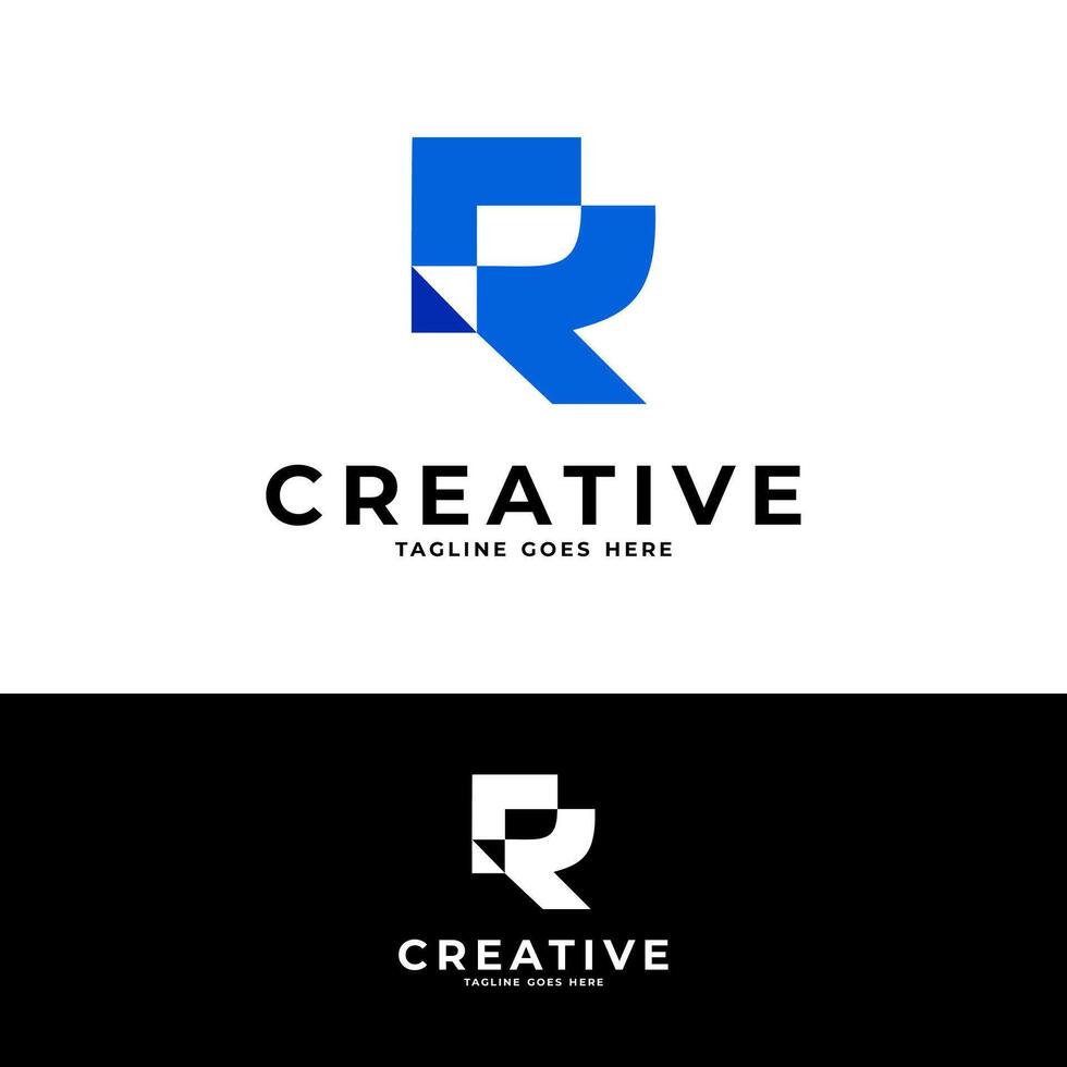 modern abstract letter r logo vector