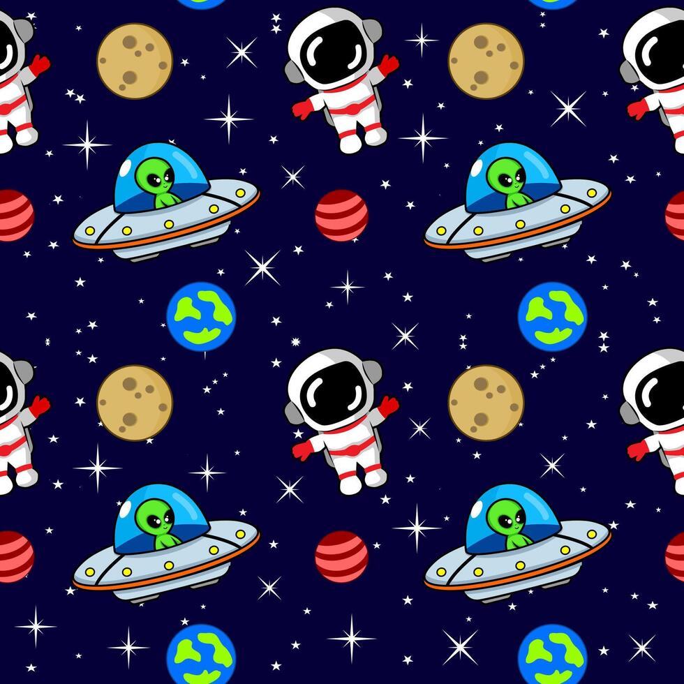 cute space seamless pattern vector