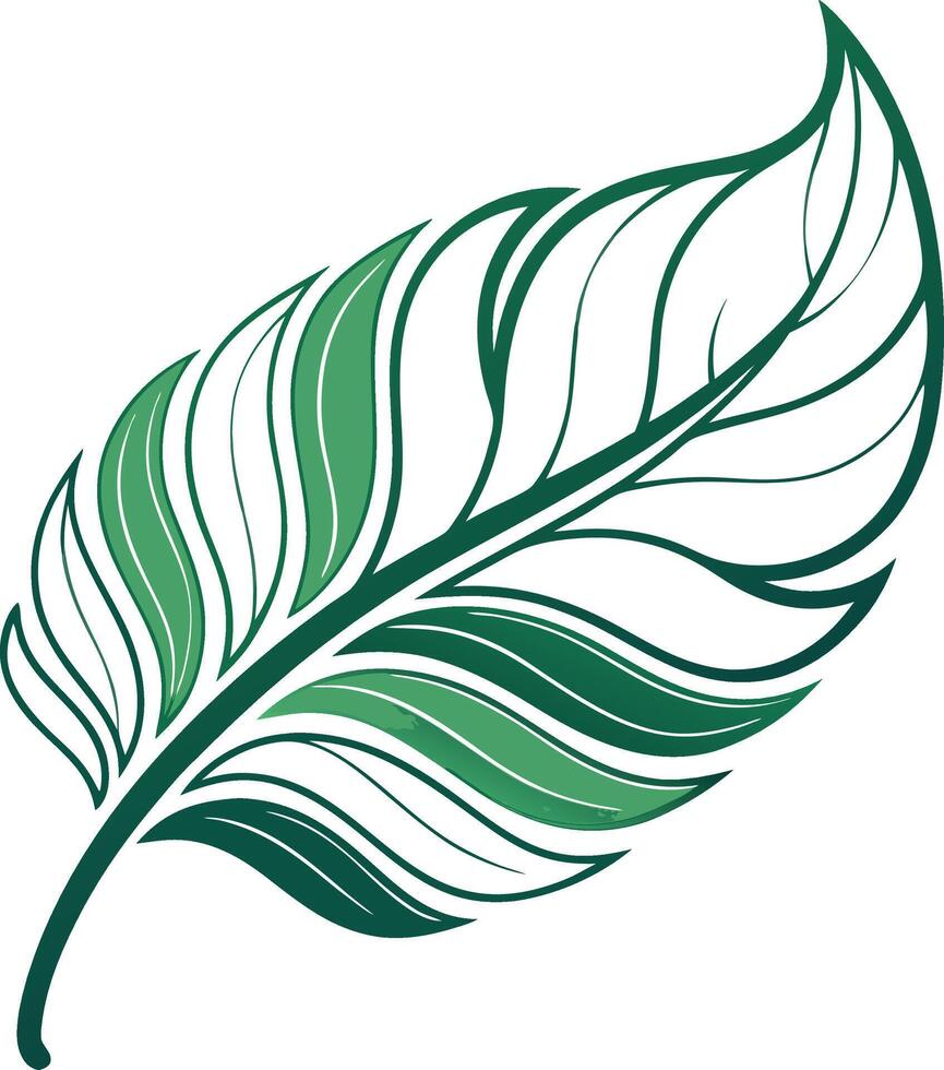 green leaf shape with abstract nature design and eco friendly organic style vector