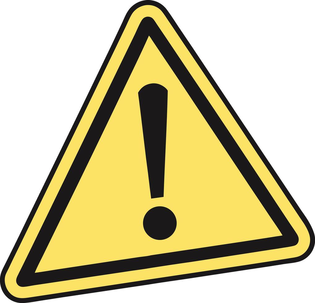 warning sign with exclamation mark inside triangle for caution and safety alert vector
