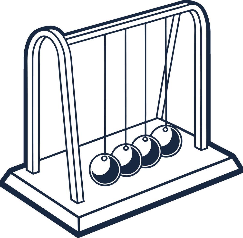 newton cradle balance balls office desk science motion energy physics swing object vector