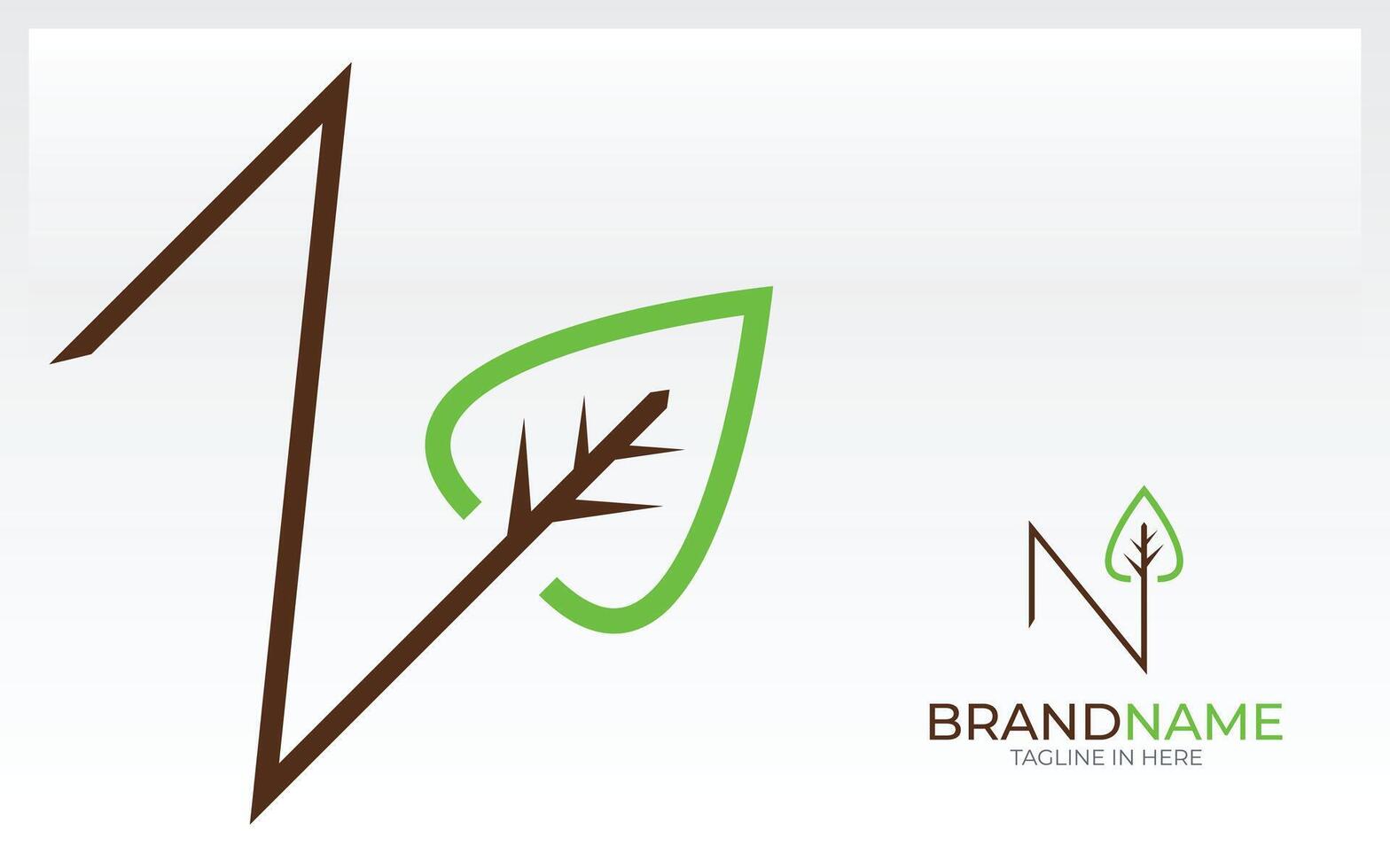 Letter N logo form a tree symbol vector