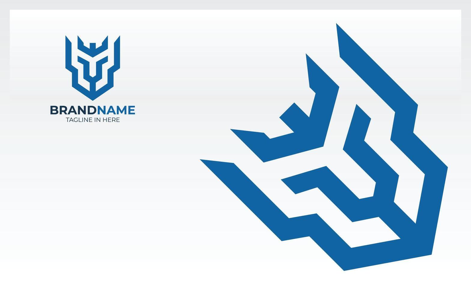 Knight logo form with simple line in blue color vector