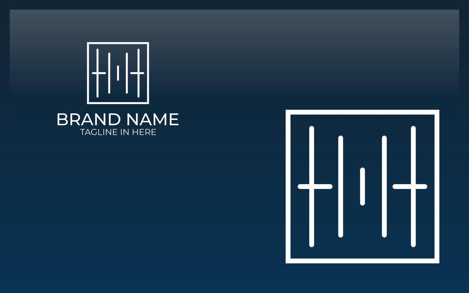 Letter H logo formed with simple line in blue background vector
