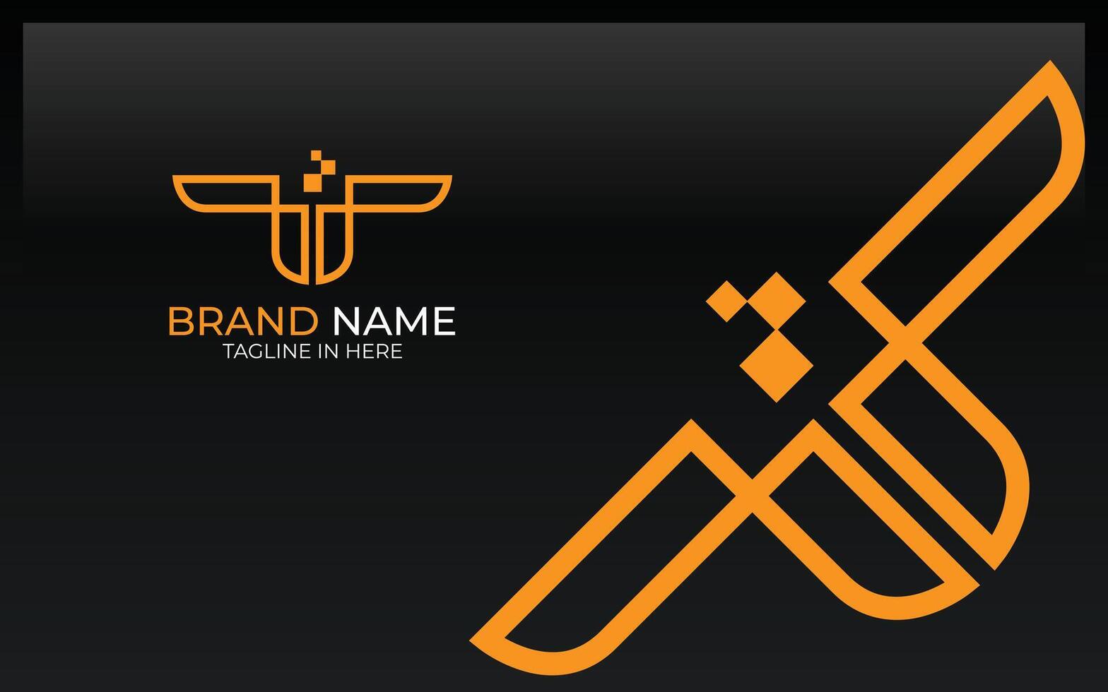 Technology logo formed bulls horn symbol in line vector