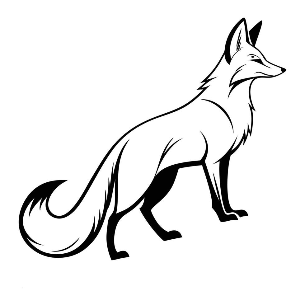 Wild mammal illustration of fox, wolf, dog, horse, donkey, deer, and cat silhouettes vector