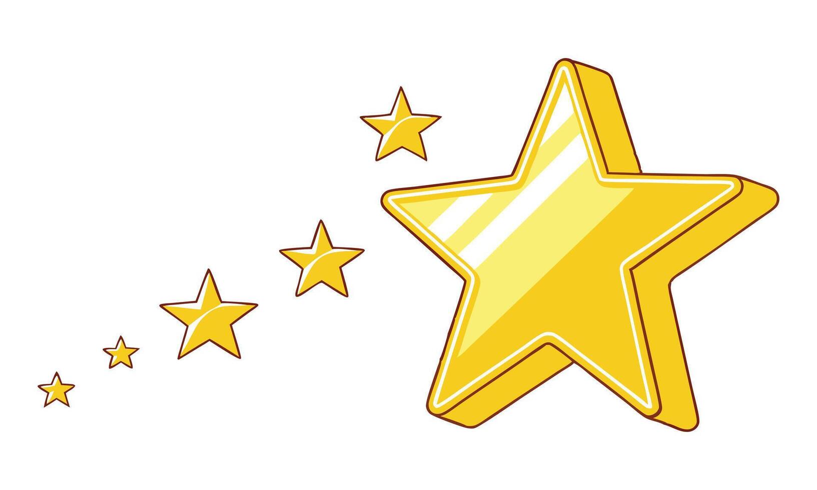 Isolated golden five-pointed star icon on a white background, perfect for ratings, awards, or festive holiday designs vector