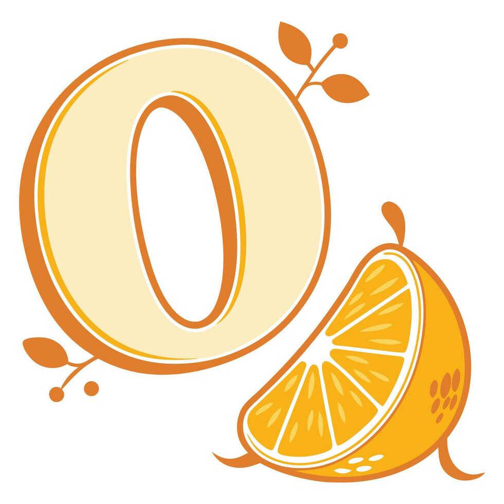 illustration of a juicy orange fruit slice with tropical and healthy design elements vector