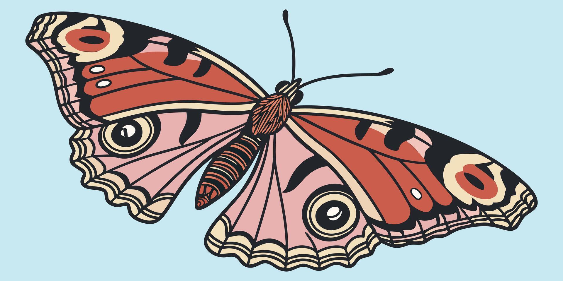An isolated, beautiful monarch butterfly with orange and black wings in flight, captured in a close-up macro view, embodying the essence of summer nature vector