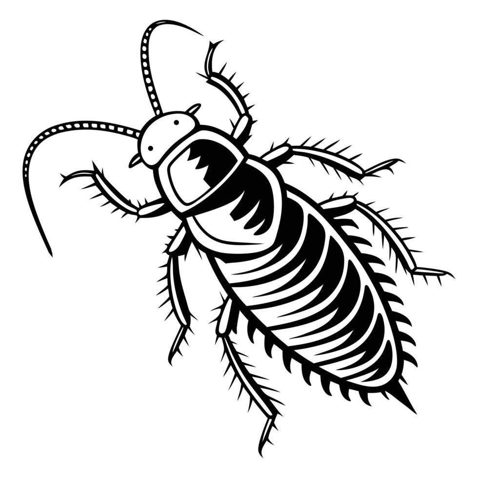 Cartoon illustration of an isolated, funny insect, a bee or wasp, with antennas, smiling vector