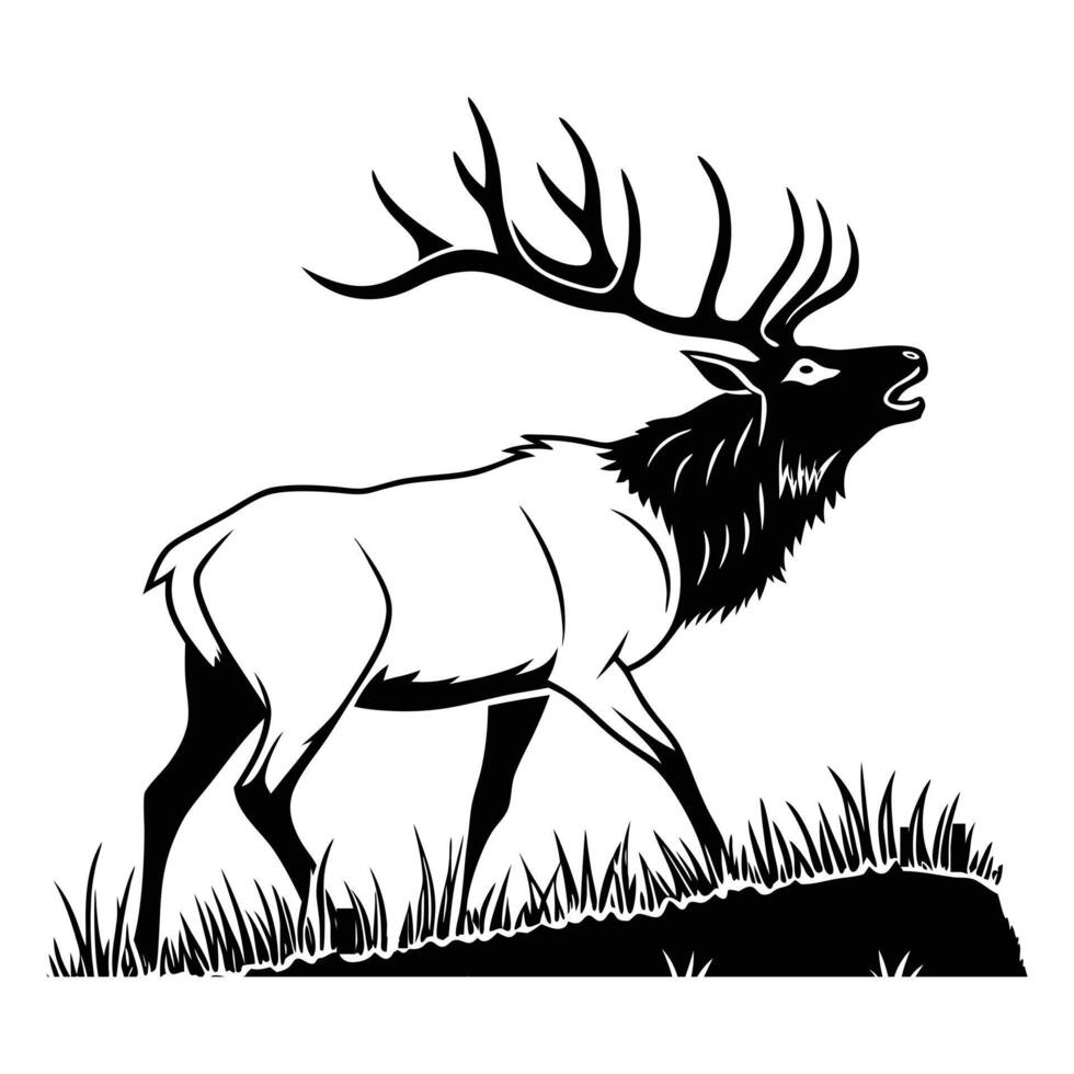 Deer and horse animal silhouettes illustration for nature and wildlife vector