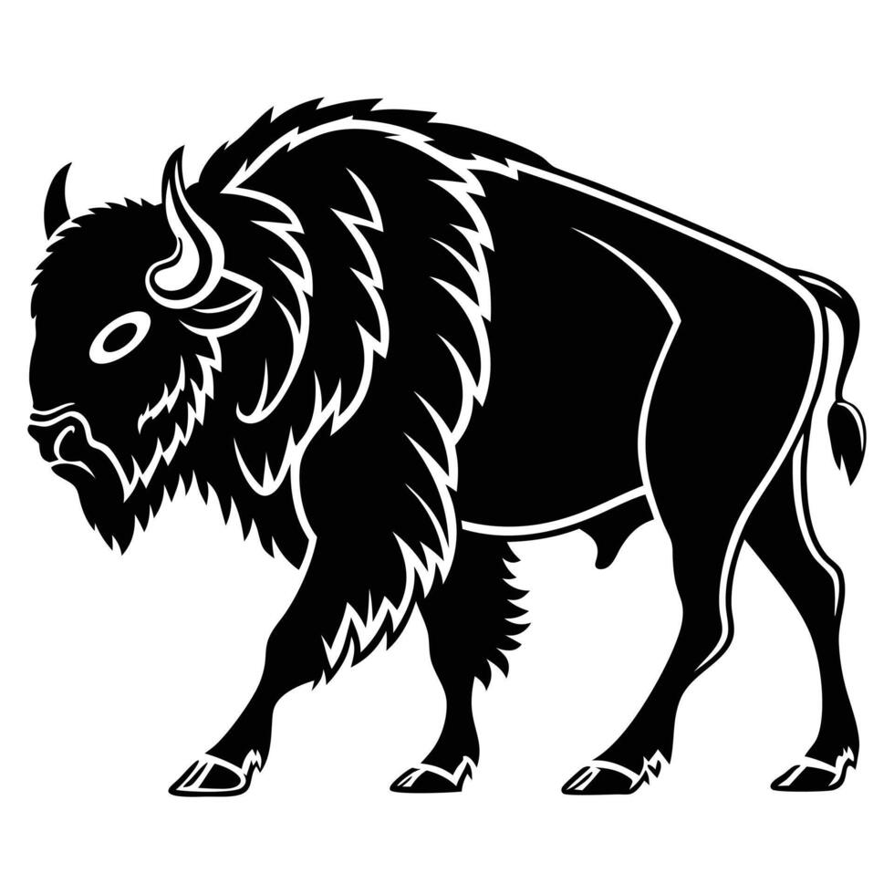 silhouette illustration of a black bull, ideal for farm animal or wildlife designs vector