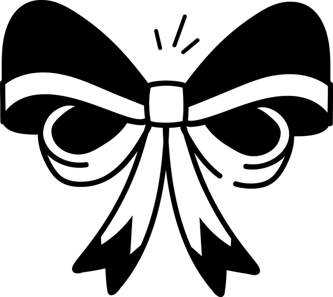 A drawing style icon of ribbon bow vector
