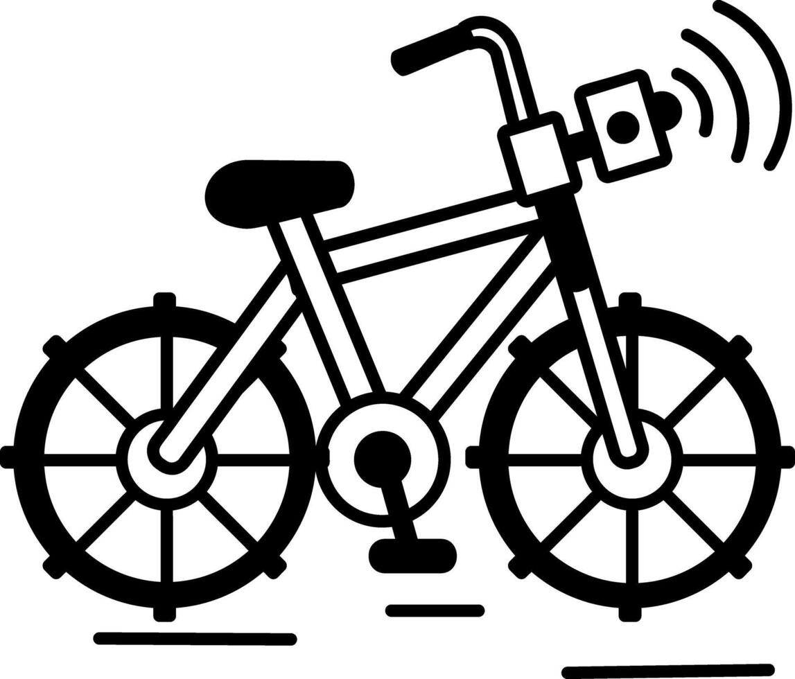 An outline style icon of smart bike vector