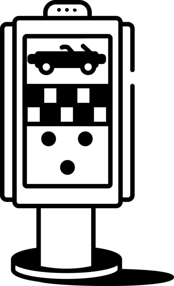 A linear icon showing self service kiosk system vector