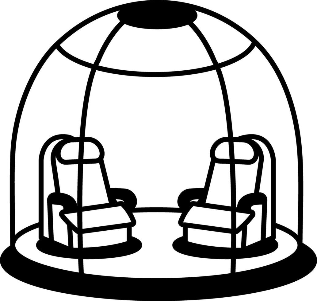 A linear style icon of an isolation dome vector