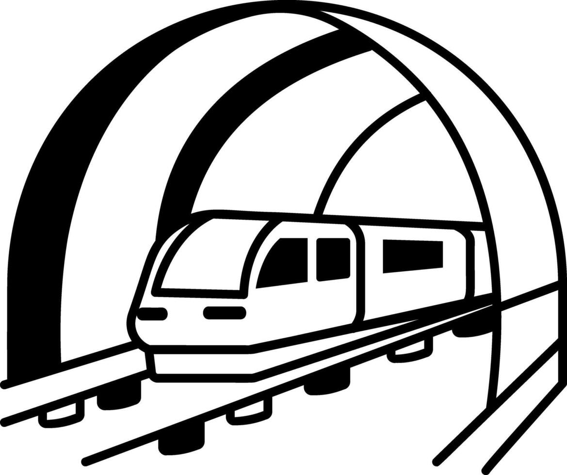 A line style icon of high-speed hyperloop train vector
