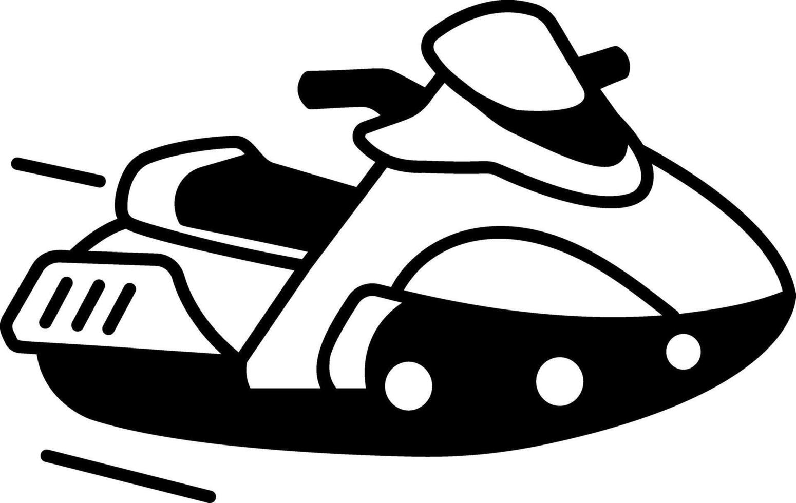 A line style icon of flying hover bike vector