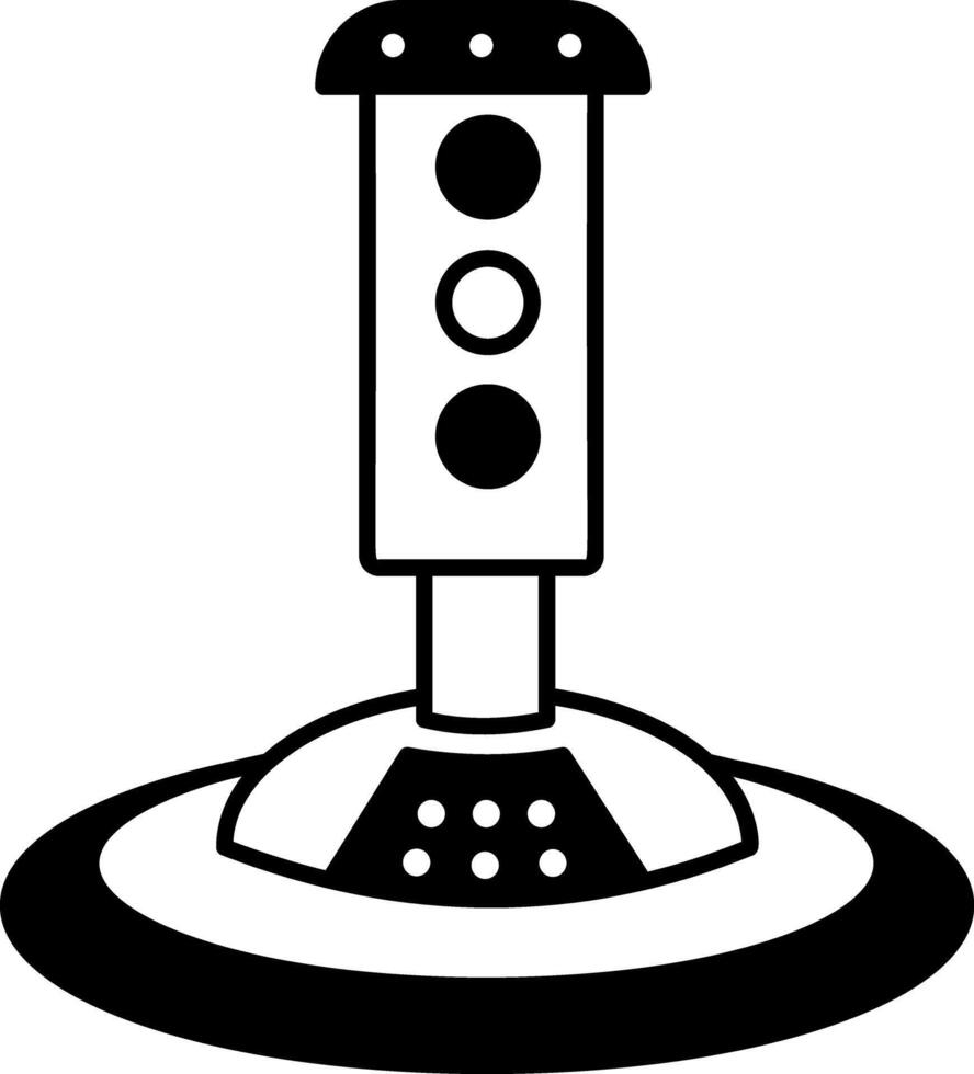 A linear icon depicting smart traffic signal system vector
