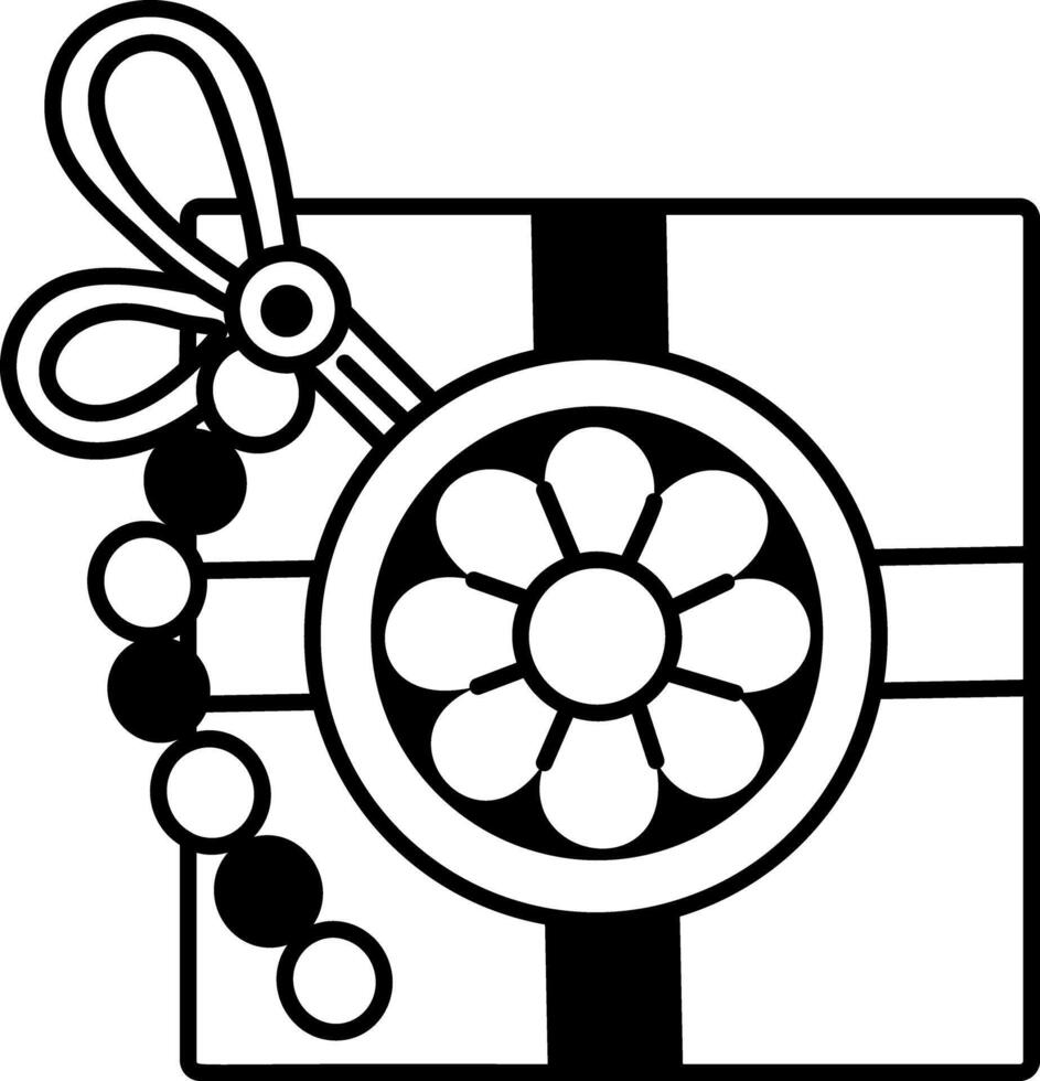 A drawing style icon of rakhi gift vector