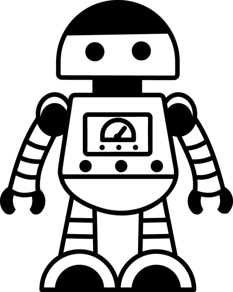 An outline style icon of bot vector