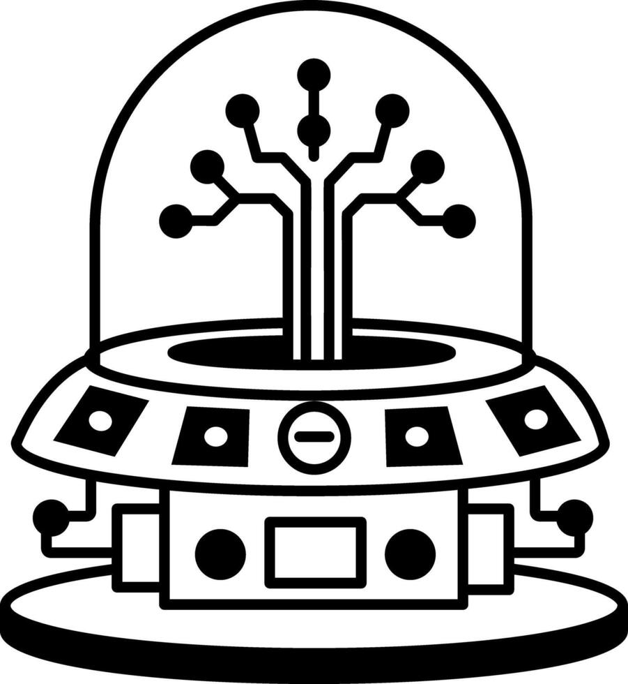 A linear icon of a smart futuristic pod vector