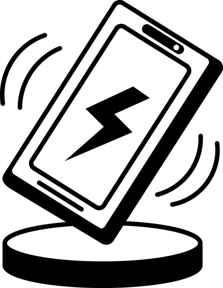 An outline style icon of wireless charging vector