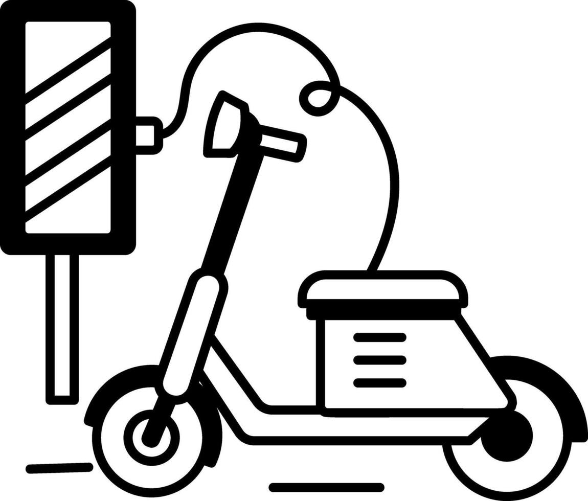 A linear style icon of electric scooter vector