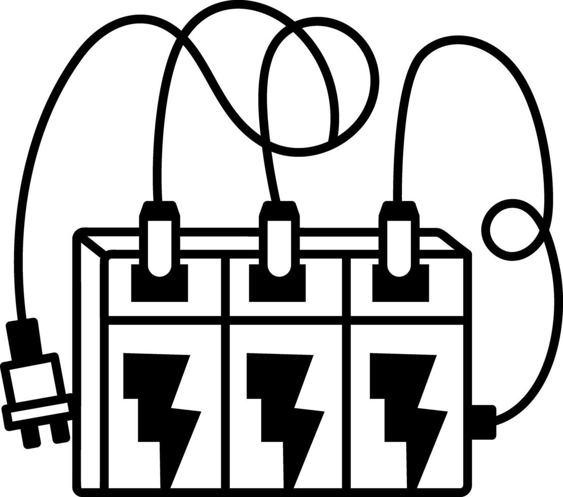 A linear icon showing emergency power unit vector