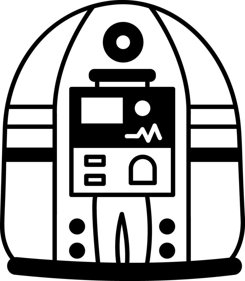 A line style icon of futuristic healthcare technology vector