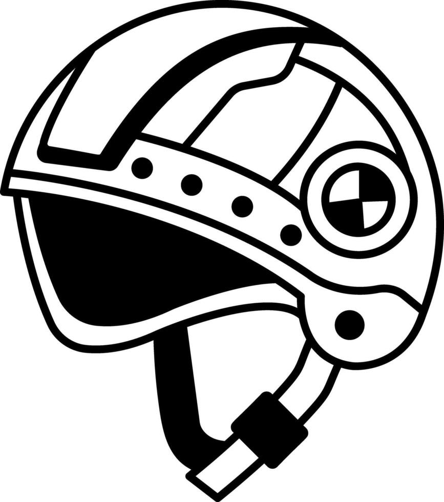 A linear style icon of futuristic helmet vector