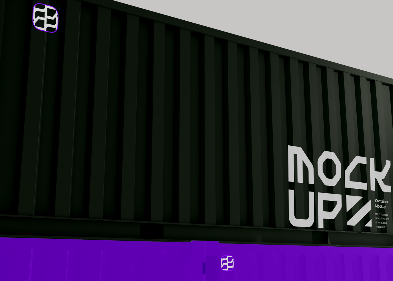 Container Mockup for Export Business Branding psd
