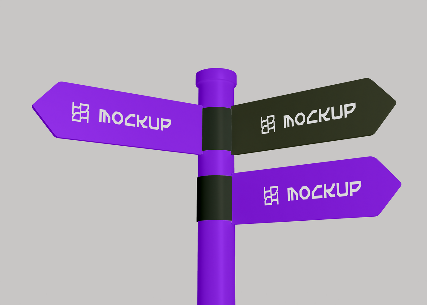 Wayfinding Sign Mockup for Modern Branding psd