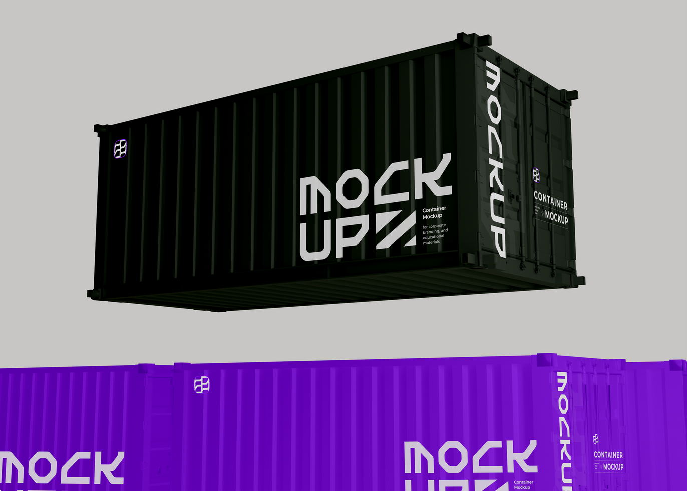 Branding Presentation Mockup for Maritime Shipping Containers psd