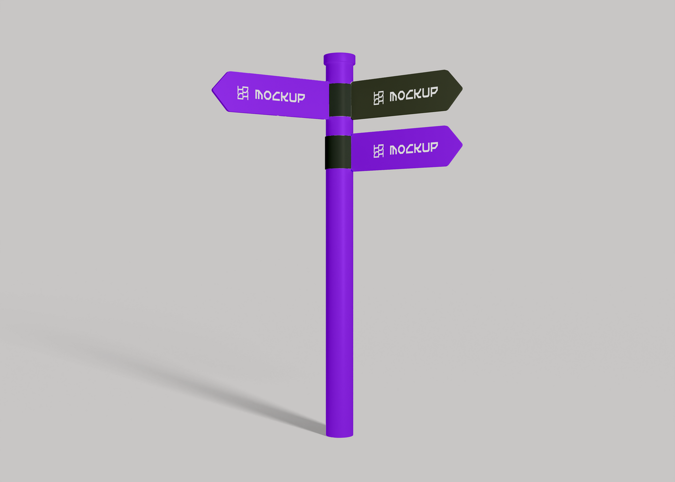 Wayfinding Sign Mockup for Logo Presentation psd