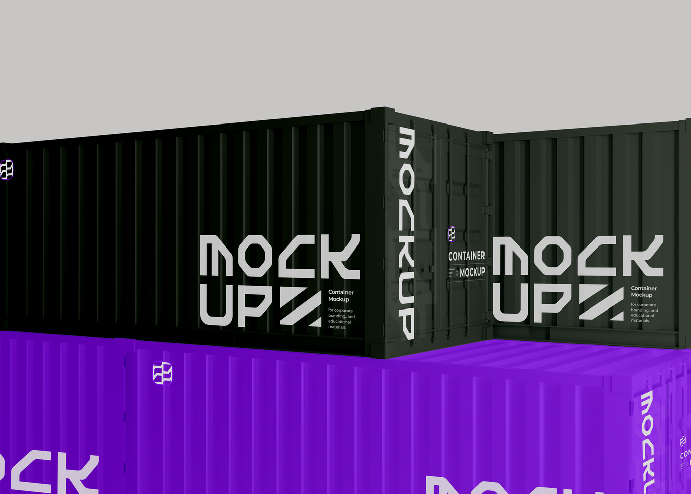 Clean and Professional Container Mockup psd